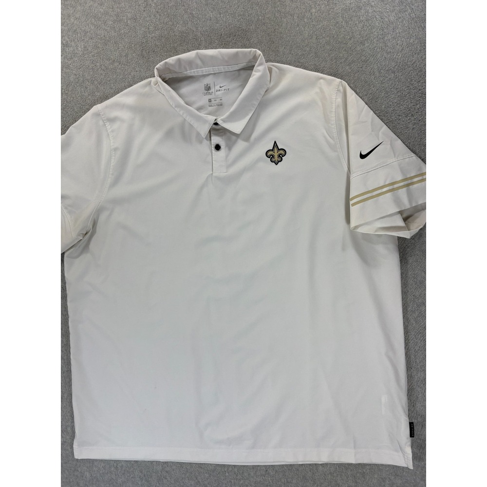 New Orleans Saints Nike On Field NFL Football Polo Shirt (Men's 3XL) White